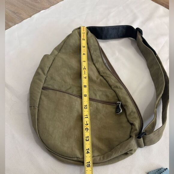AmeriBag Healthy Back Bag | Distressed Nylon Sling | Olive Green | Small main image 4